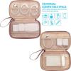 imageNISHEL Travel Cord Organizer Case Double Layers Tech Electronic Bag Essentials for Charger Cable Phone Flash driveLakeBlueRosewood Pink