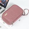 imageNISHEL Travel Cord Organizer Case Double Layers Tech Electronic Bag Essentials for Charger Cable Phone Flash driveLakeBlueRosewood Pink