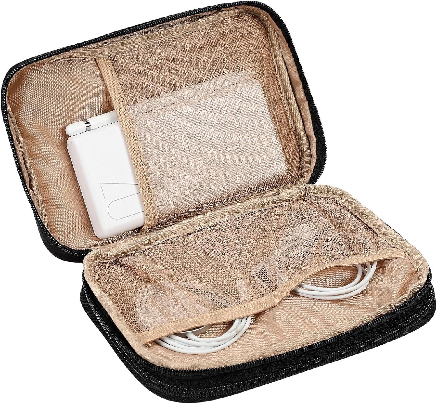 imageNISHEL Travel Cord Organizer Case Double Layers Tech Electronic Bag Essentials for Charger Cable Phone Flash drive Large PurpleBlack