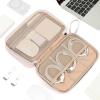 imageNISHEL Travel Cord Organizer Case Double Layers Tech Electronic Bag Essentials for Charger Cable Phone Flash drive Large PurplePink