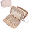imageNISHEL Travel Cord Organizer Case Double Layers Tech Electronic Bag Essentials for Charger Cable Phone Flash drive Large PurplePink