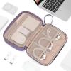 imageNISHEL Travel Cord Organizer Case Double Layers Tech Electronic Bag Essentials for Charger Cable Phone Flash drive Large PurplePurple