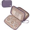 imageNISHEL Travel Cord Organizer Case Double Layers Tech Electronic Bag Essentials for Charger Cable Phone Flash drive Large PurplePurple