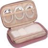 imageNISHEL Travel Cord Organizer Case Double Layers Tech Electronic Bag Essentials for Charger Cable Phone Flash drive Large PurpleRosewood Pink