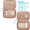 imageNISHEL Travel Cord Organizer Case Double Layers Tech Electronic Bag Essentials for Charger Cable Phone Flash drive Large PurpleRosewood Pink