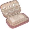 imageNISHEL Travel Cord Organizer Case Double Layers Tech Electronic Bag Essentials for Charger Cable Phone Flash drive Large PurpleRosewood Pink