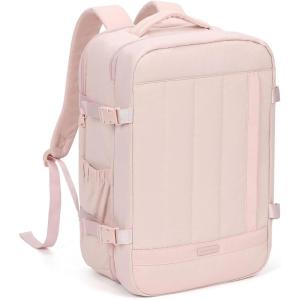 imageNISHEL Carry On Backpack for Women 283L Travel Backpack with SuitcaseStyle Opening Travel Bag fits 156 Inch Laptop Flight Approved Weekender Bag for Business PINK