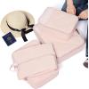 imageNISHEL 6 Set Packing Cubes for Travel Luggage Organizer Bags with Shoe Bag Lightweight Durable Space Saver Bags Travel Essentials Pink