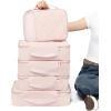 imageNISHEL 6 Set Packing Cubes for Travel Luggage Organizer Bags with Shoe Bag Lightweight Durable Space Saver Bags Travel Essentials Pink