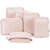imageNISHEL 6 Set Packing Cubes for Travel Luggage Organizer Bags with Shoe Bag Lightweight Durable Space Saver Bags Travel Essentials Pink