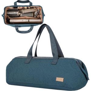 image:imageNISHEL Hair Tools Travel Carrying Bag Portable Hair Air Wrap Dryer Case Hair DryerCurling IronAirstraight Attachment Organizer Peach PinkLakeBlue