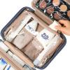 image:imageNISHEL Travel Toiletry Bag for Women Makeup Essentials Organizer Hanging Case for Accessories Cosmetics Medium Size RosewoodPinkAegeanBlue
