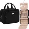 image:imageNISHEL Travel Toiletry Bag for Women Makeup Essentials Organizer Hanging Case for Accessories Cosmetics Medium Size RosewoodPinkBlack