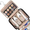 image:imageNISHEL Travel Toiletry Bag for Women Makeup Essentials Organizer Hanging Case for Accessories Cosmetics Medium Size RosewoodPinkBlack