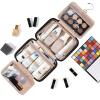 image:imageNISHEL Travel Toiletry Bag for Women Makeup Essentials Organizer Hanging Case for Accessories Cosmetics Medium Size RosewoodPinkBlack