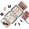 image:imageNISHEL Travel Toiletry Bag for Women Makeup Essentials Organizer Hanging Case for Accessories Cosmetics Medium Size RosewoodPinkLakeBlue
