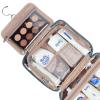 image:imageNISHEL Travel Toiletry Bag for Women Makeup Essentials Organizer Hanging Case for Accessories Cosmetics Medium Size RosewoodPinkLakeBlue