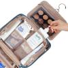 image:imageNISHEL Travel Toiletry Bag for Women Makeup Essentials Organizer Hanging Case for Accessories Cosmetics Medium Size RosewoodPinkLakeBlue
