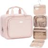 image:imageNISHEL Travel Toiletry Bag for Women Makeup Essentials Organizer Hanging Case for Accessories Cosmetics Medium Size RosewoodPinkPink