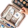 image:imageNISHEL Travel Toiletry Bag for Women Makeup Essentials Organizer Hanging Case for Accessories Cosmetics Medium Size RosewoodPinkPink