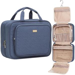 image:imageNISHEL Travel Toiletry Bag for Women Makeup Essentials Organizer Hanging Case for Accessories Cosmetics Medium Size RosewoodPinkAegeanBlue