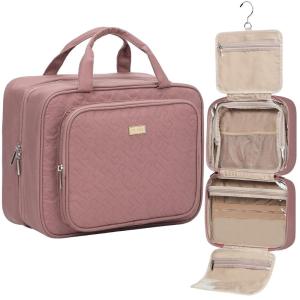 image:imageNISHEL Travel Toiletry Bag for Women Makeup Essentials Organizer Hanging Case for Accessories Cosmetics Medium Size RosewoodPinkRosewoodPink