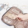 image:imageNISHEL Travel Jewelry Case Holiday Organizer for Necklaces Earrings Rings Bracelets WatchSmallBlackAegeanBlue