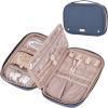 image:imageNISHEL Travel Jewelry Case Holiday Organizer for Necklaces Earrings Rings Bracelets WatchSmallBlackAegeanBlue