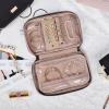 image:imageNISHEL Travel Jewelry Case Holiday Organizer for Necklaces Earrings Rings Bracelets WatchSmallBlackPeach Pink