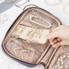 image:imageNISHEL Travel Jewelry Case Holiday Organizer for Necklaces Earrings Rings Bracelets WatchSmallBlackPurple