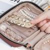 image:imageNISHEL Travel Jewelry Case Holiday Organizer for Necklaces Earrings Rings Bracelets WatchSmallBlackRosewoodPink