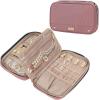 image:imageNISHEL Travel Jewelry Case Holiday Organizer for Necklaces Earrings Rings Bracelets WatchSmallBlackRosewoodPink