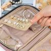 image:imageNISHEL Travel Jewelry Case Holiday Organizer for Necklaces Earrings Rings Bracelets WatchSmallBlackRosewoodPink
