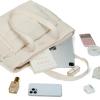 image:imageNISHEL Travel Puffy Tote Bag For Women UltraLightweight Large Tote Purse For Office Day And a Short Weekend GetawayBeige