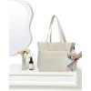 image:imageNISHEL Travel Puffy Tote Bag For Women UltraLightweight Large Tote Purse For Office Day And a Short Weekend GetawayBeige
