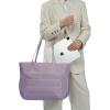 image:imageNISHEL Travel Puffy Tote Bag For Women UltraLightweight Large Tote Purse For Office Day And a Short Weekend GetawayPurple