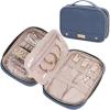 image:imageNISHEL Travel Jewelry Case Holiday Organizer for Necklaces Earrings Rings Bracelets WatchSmallBlackAegeanBlue