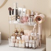 image:imageBathroom Counter Organizer for Vanity Makeup Organizer Countertop with Holder Large Capacity Storage Rack Perfect Large Skincare Hair Care Perfume Easy to Install Gold 3TiersClear