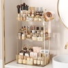 image:imageBathroom Counter Organizer for Vanity Makeup Organizer Countertop with Holder Large Capacity Storage Rack Perfect Large Skincare Hair Care Perfume Easy to Install Gold 3TiersAmber