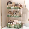 image:imageBathroom Counter Organizer for Vanity Makeup Organizer Countertop with Holder Large Capacity Storage Rack Perfect Large Skincare Hair Care Perfume Easy to Install Gold 3TiersGreen
