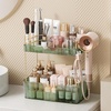 image:imageBathroom Counter Organizer for Vanity Makeup Organizer Countertop with Holder Large Capacity Storage Rack Perfect Large Skincare Hair Care Perfume Easy to Install Gold 3TiersGreen
