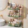 image:imageBathroom Counter Organizer for Vanity Makeup Organizer Countertop with Holder Large Capacity Storage Rack Perfect Large Skincare Hair Care Perfume Easy to Install Gold 3TiersGreen