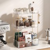 image:imageBathroom Counter Organizer for Vanity Makeup Organizer Countertop with Holder Large Capacity Storage Rack Perfect Large Skincare Hair Care Perfume Easy to Install Gold 3TiersClear