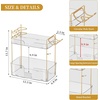image:imageBathroom Counter Organizer for Vanity Makeup Organizer Countertop with Holder Large Capacity Storage Rack Perfect Large Skincare Hair Care Perfume Easy to Install Gold 3TiersClear
