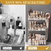 image:imageBathroom Counter Organizer for Vanity Makeup Organizer Countertop with Holder Large Capacity Storage Rack Perfect Large Skincare Hair Care Perfume Easy to Install Gold 3TiersClear
