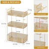 image:imageBathroom Counter Organizer for Vanity Makeup Organizer Countertop with Holder Large Capacity Storage Rack Perfect Large Skincare Hair Care Perfume Easy to Install Gold 3TiersAmber