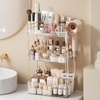 image:imageBathroom Counter Organizer for Vanity Makeup Organizer Countertop with Holder Large Capacity Storage Rack Perfect Large Skincare Hair Care Perfume Easy to Install Gold 3TiersClear
