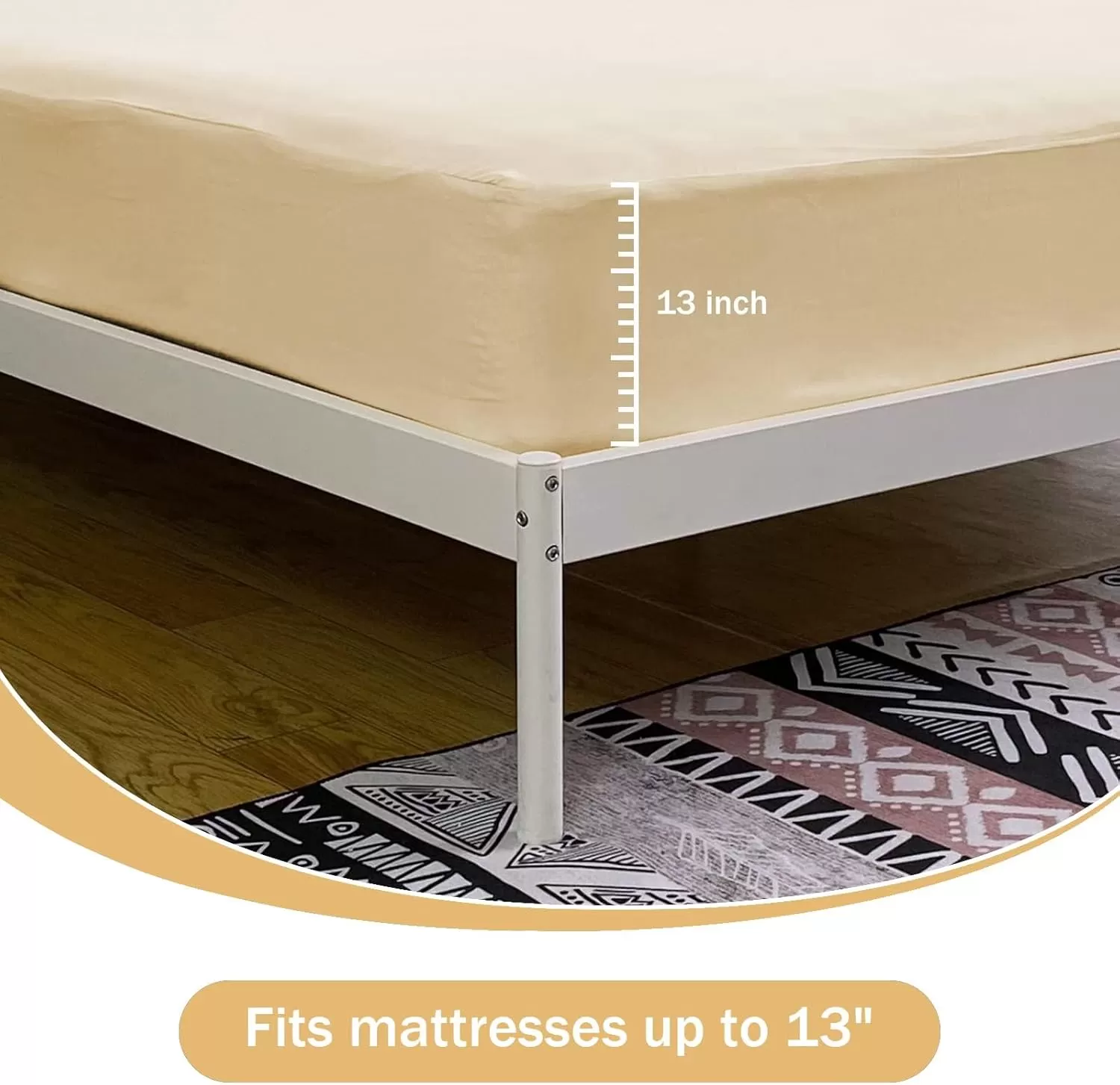 imageBedecor Cal King Fitted Sheet Snug Fit Stay in Place1 Bottom Sheet Only Soft Elastic Microfiber Durable Standard Pocket Fit up to 13 inch Mattress PerfectlyWhiteBeige