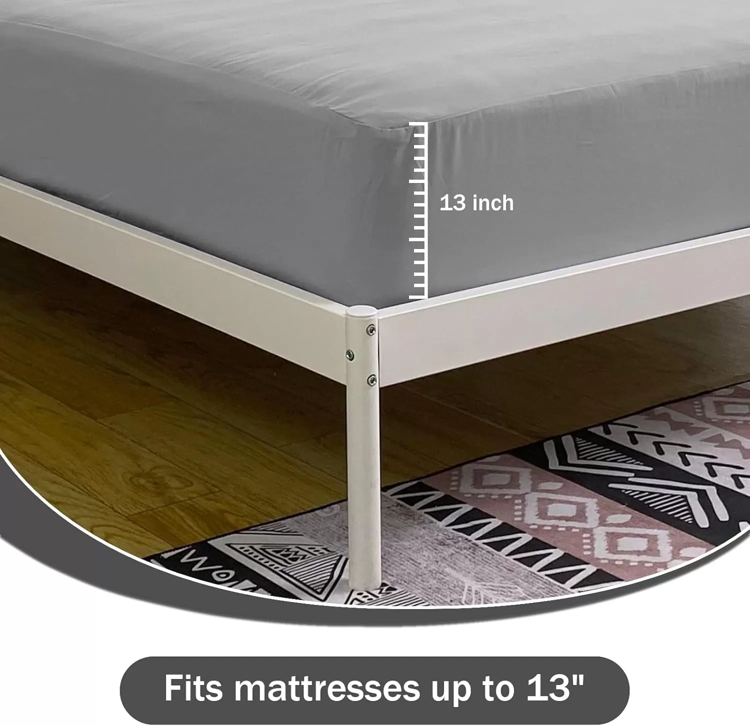 imageBedecor Cal King Fitted Sheet Snug Fit Stay in Place1 Bottom Sheet Only Soft Elastic Microfiber Durable Standard Pocket Fit up to 13 inch Mattress PerfectlyWhiteGray