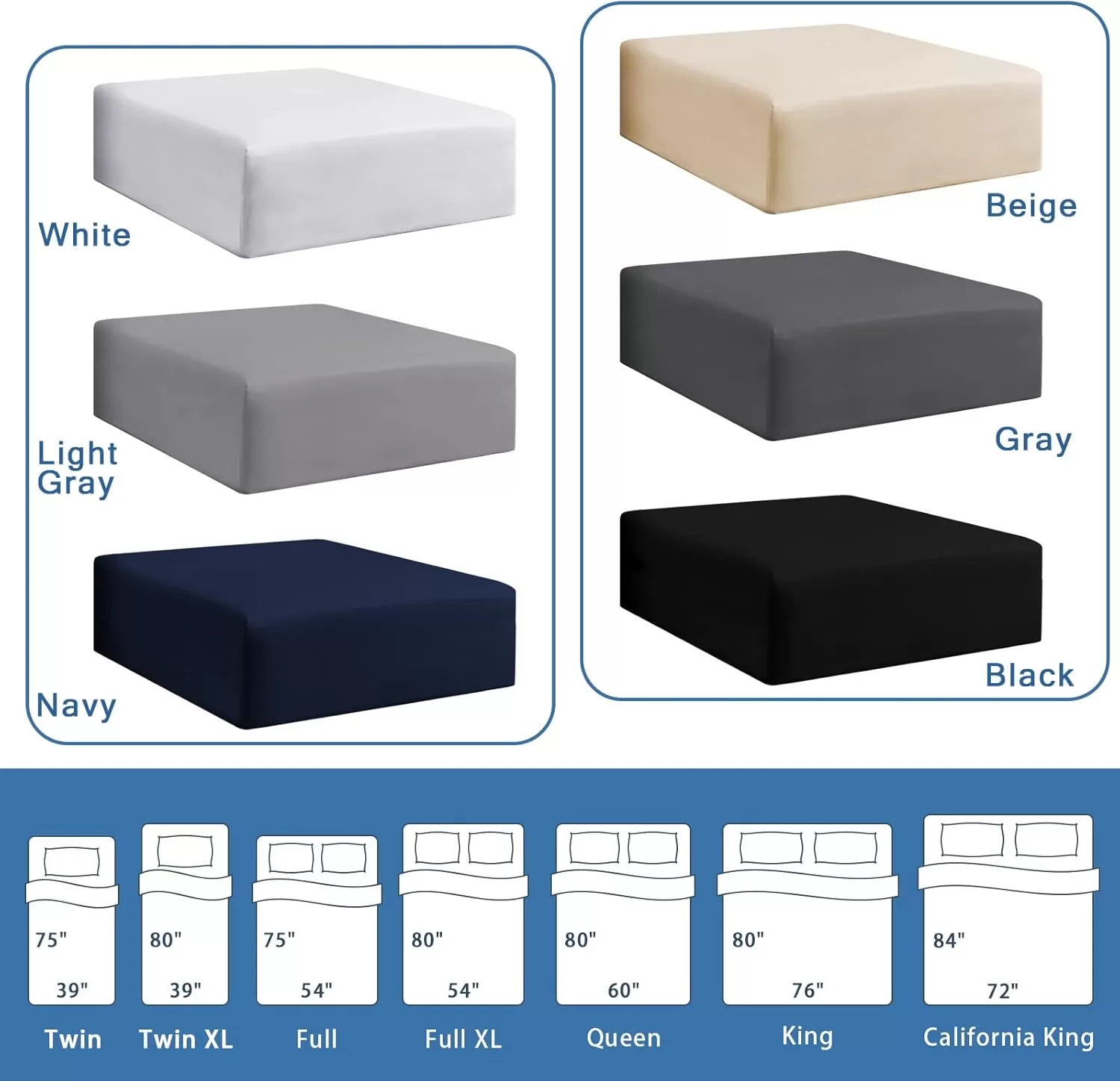 imageBedecor Extra Deep Pocket Twin Fitted Sheet Only for 18 to 21 Inch Super Thick Mattress That Stay TightAll Around Elastic BottomDoesnt Pop OffLight Gray